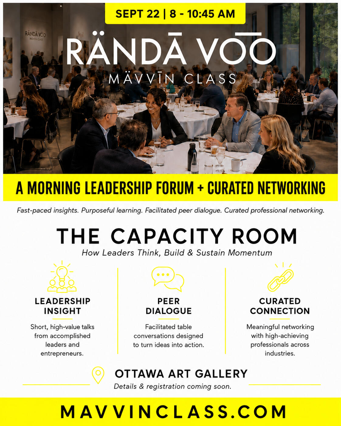 MÄVVĪNCLASS: The Capacity Room Leadership, Energy & Sustainable Momentum MÄVVĪN CLASS BY RÄNDĀ VO͞O